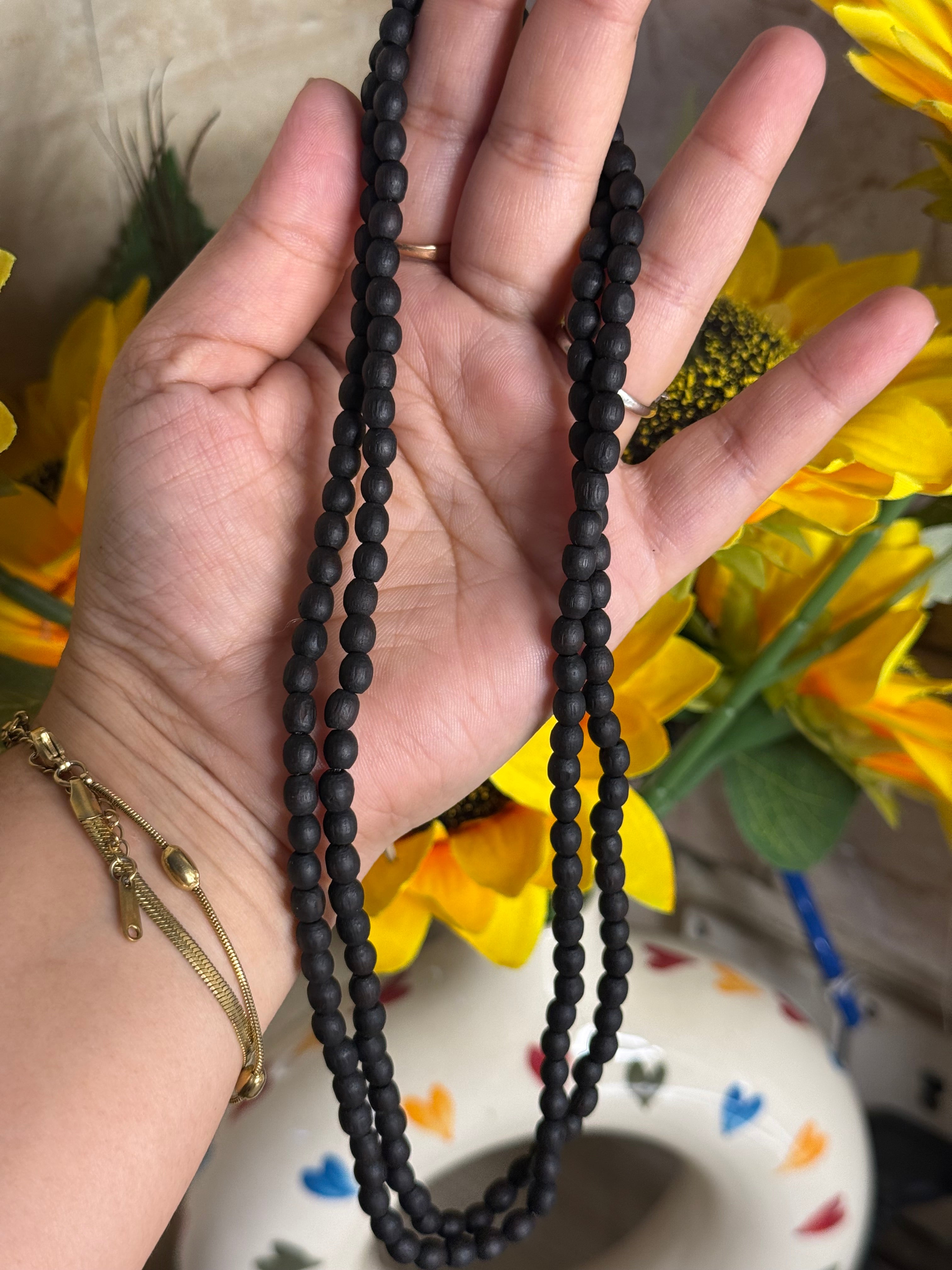 Double black layers beautiful tulsi mala