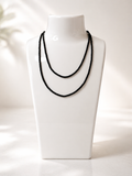 Double Layer Black Bead Mala – Minimal Spiritual Necklace