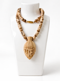 Shri Radha Wooden Statement Pendant Necklace – Handcrafted Devotional Jewelry