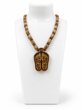Shri Radha Charan Pendant Necklace – Wooden Devotional Jewelry