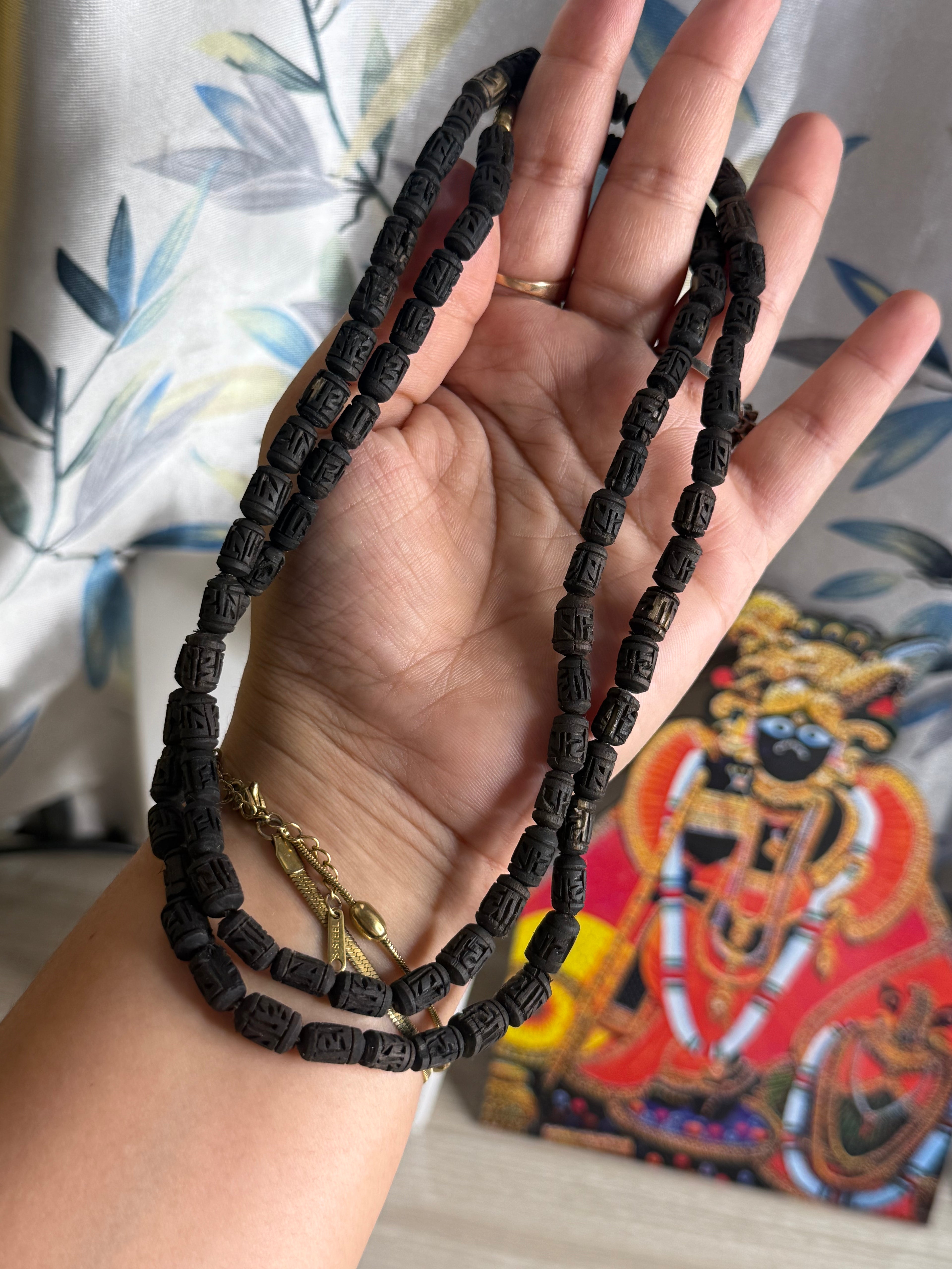 Radha naam black tulsi mala