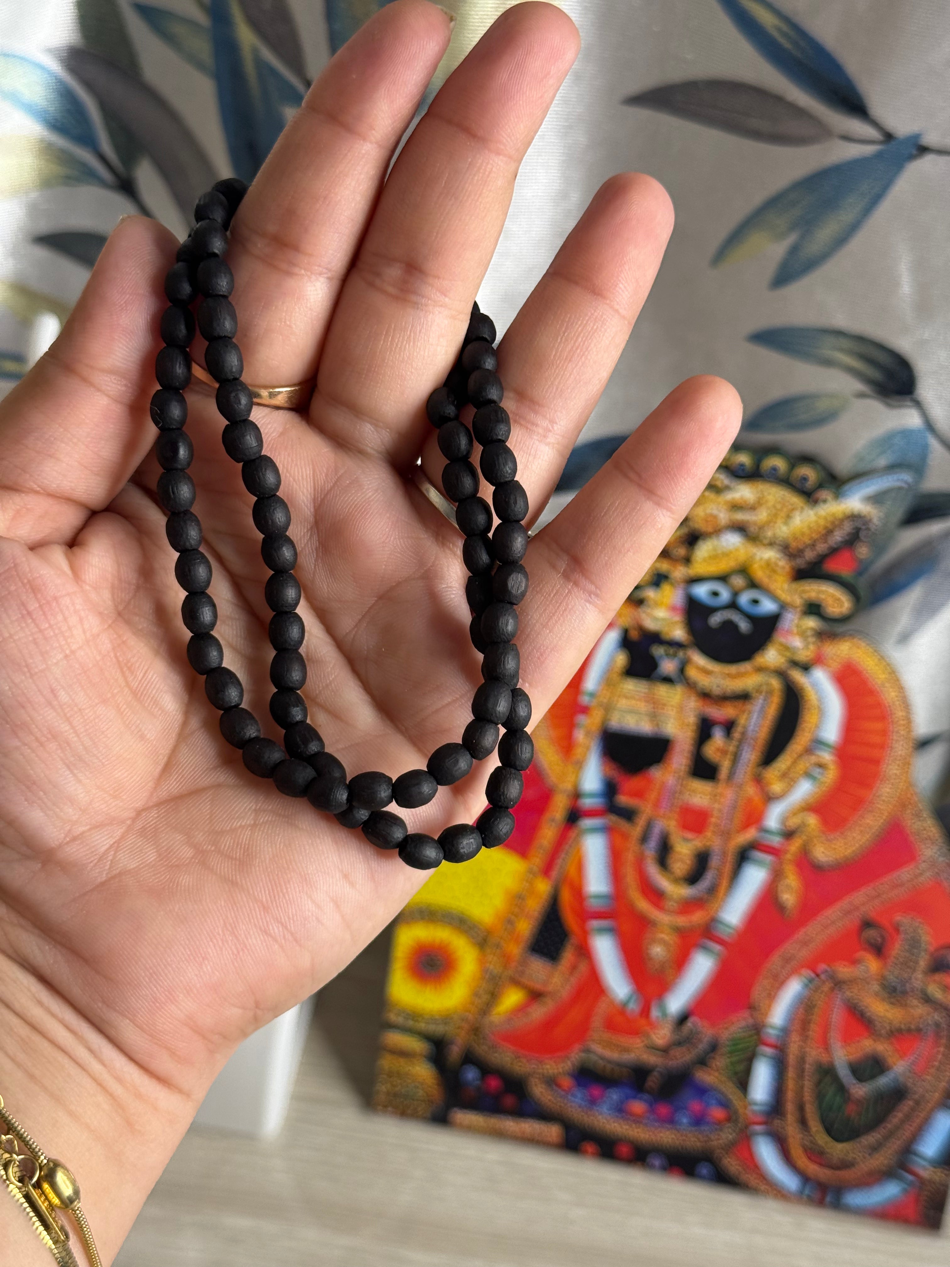 Classic Black Bead Mala – Simple Spiritual Necklace for Daily Wear
